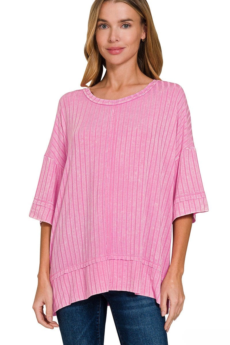 Zenana Ribbed Drop Shoulder Half Sleeve Boat-Neck Top – jfybrand