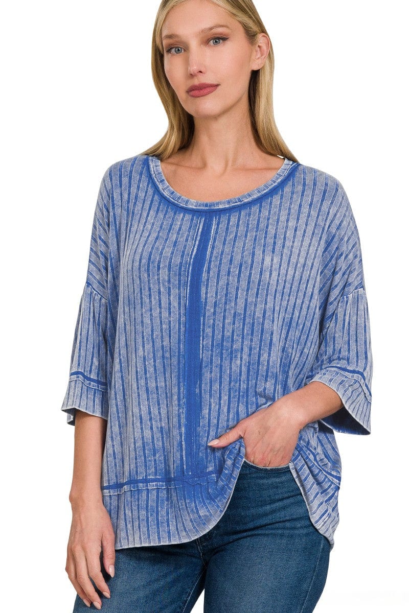 Zenana Ribbed Drop Shoulder Half Sleeve Boat-Neck Top – jfybrand