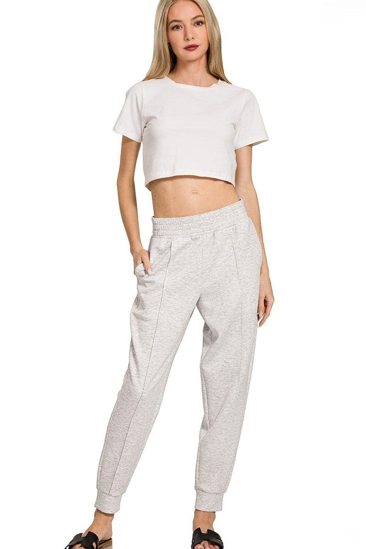 Zenana Scuba Half Zip Sweatshirt and Jogger Pants Set