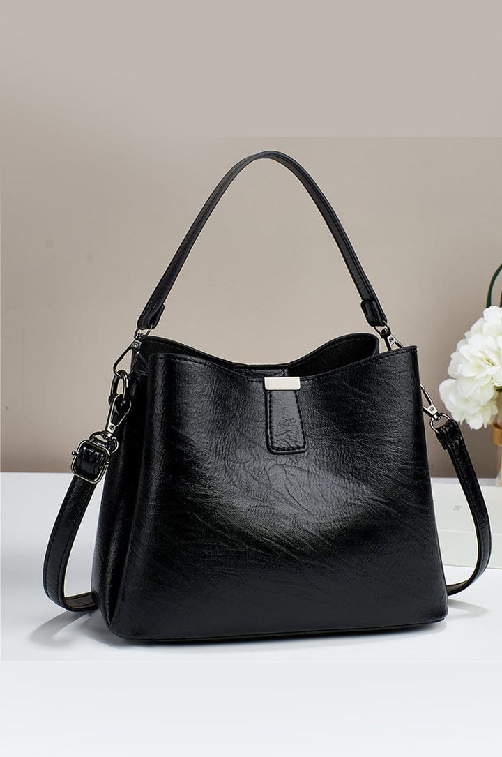 Zenana Small Vegan Leather Bucket Shoulder Bag