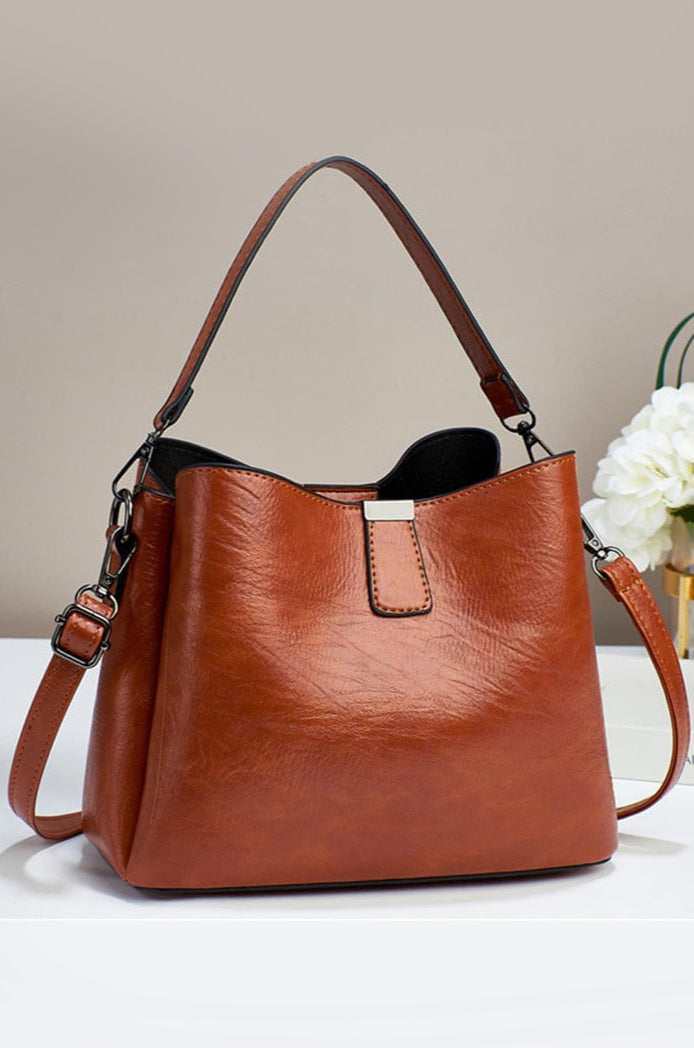 Zenana Small Vegan Leather Bucket Shoulder Bag