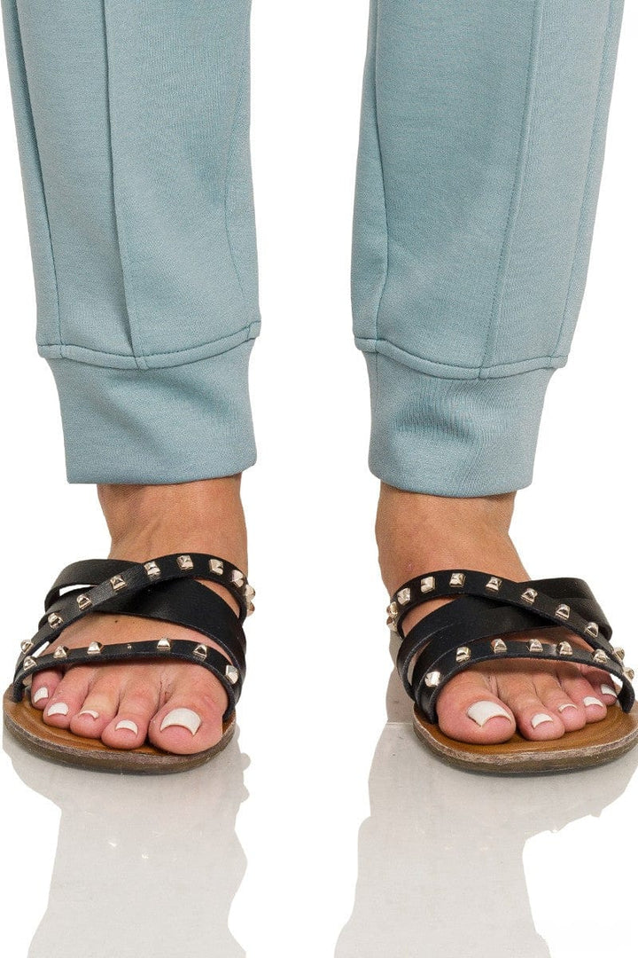 Zenana Soft Scuba Center Seam Line Drawstring Sweatpants