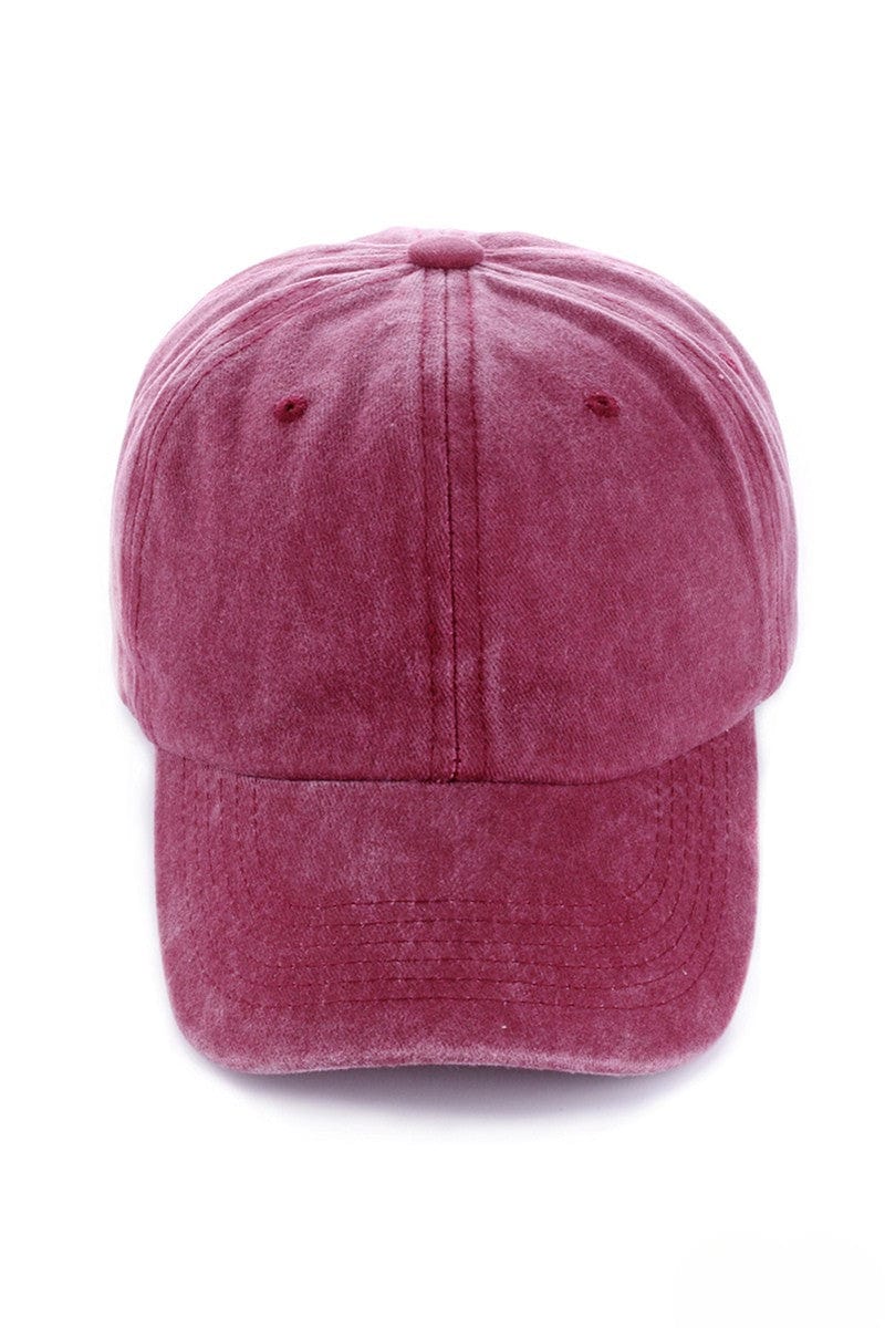 Zenana Solid Vintage Washed Adjustable Baseball Cap