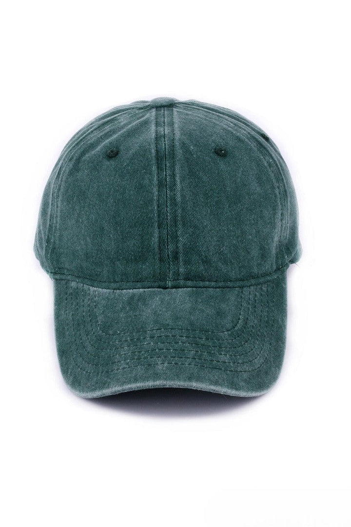 Zenana Solid Vintage Washed Adjustable Baseball Cap
