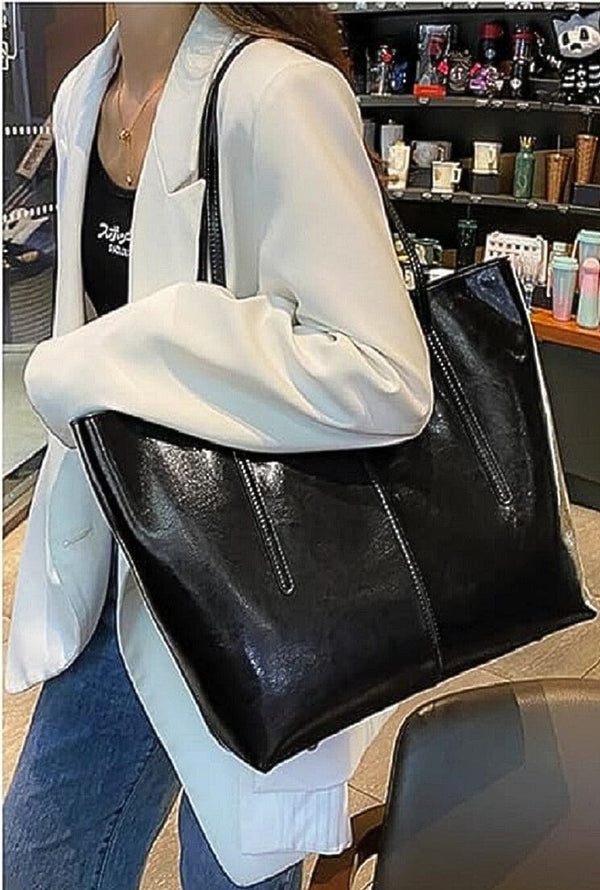 Zenana Vegan Leather Large Capacity Tote Bag