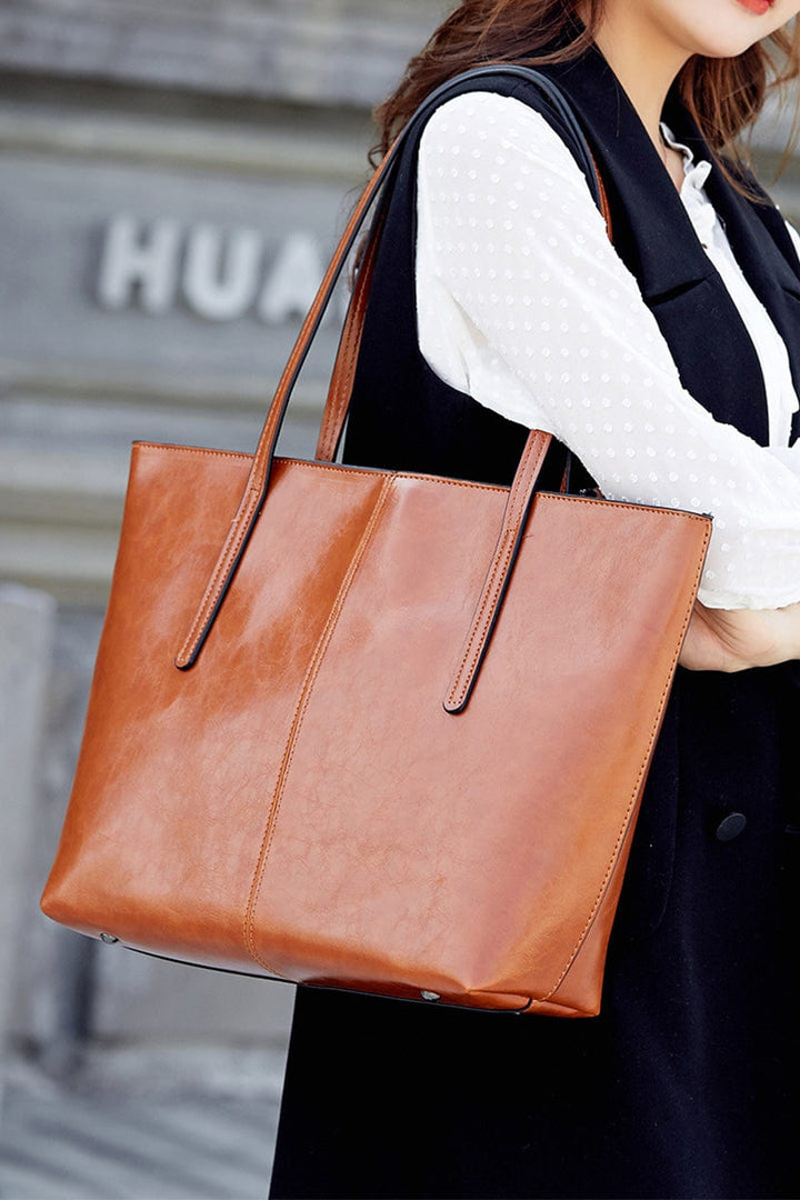 Zenana Vegan Leather Large Capacity Tote Bag