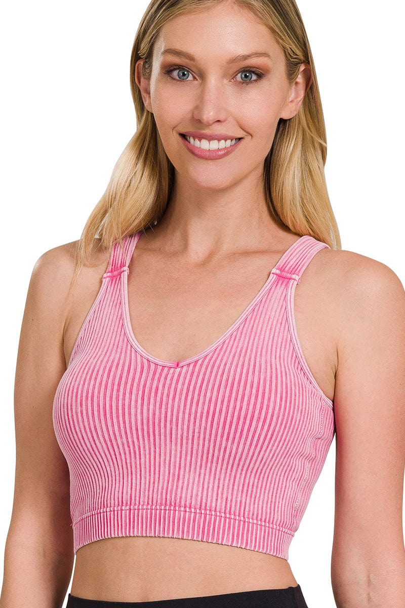 Zenana Washed Cropped Bra Padded Tank Top – jfybrand