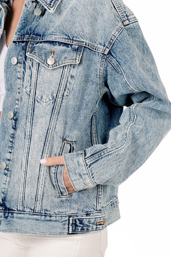 Zenana Washed Denim Jacket