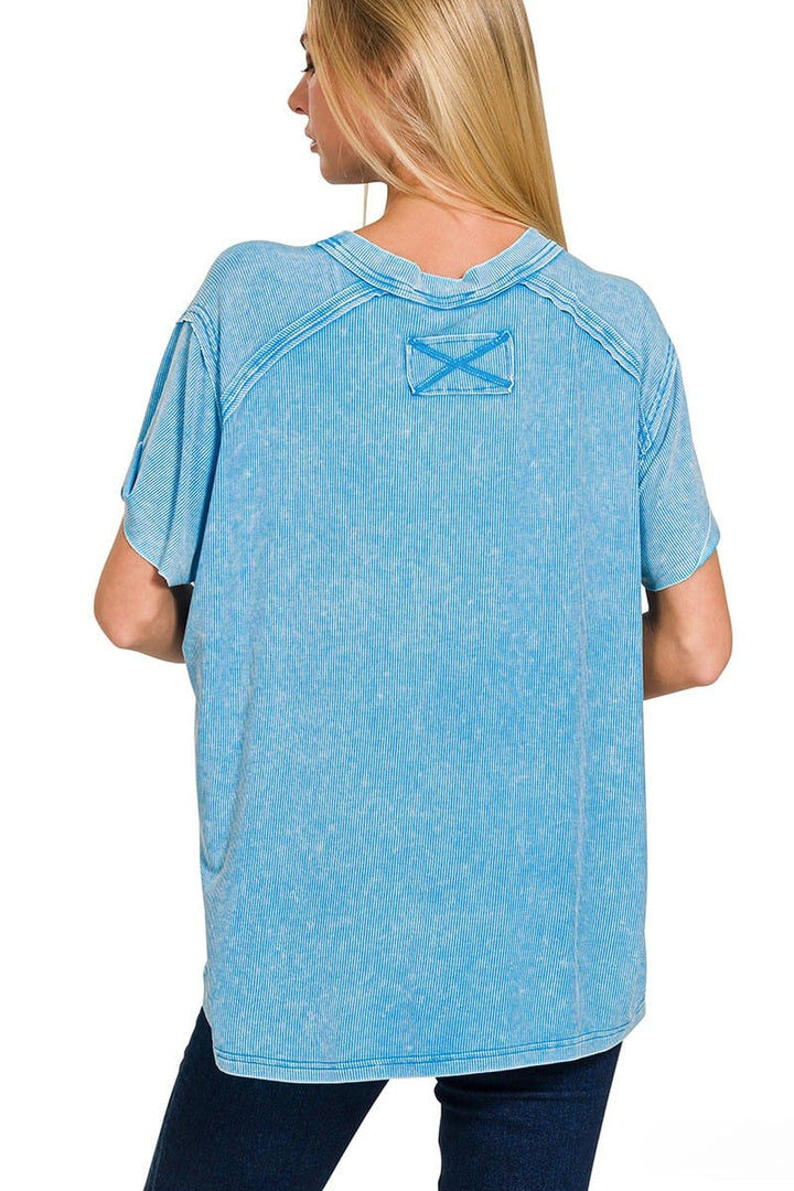 Women's Solid Color Sweetheart Neck Top – Short Sleeve, Shirred Detail, Relaxed Fit (XXL, Jade)