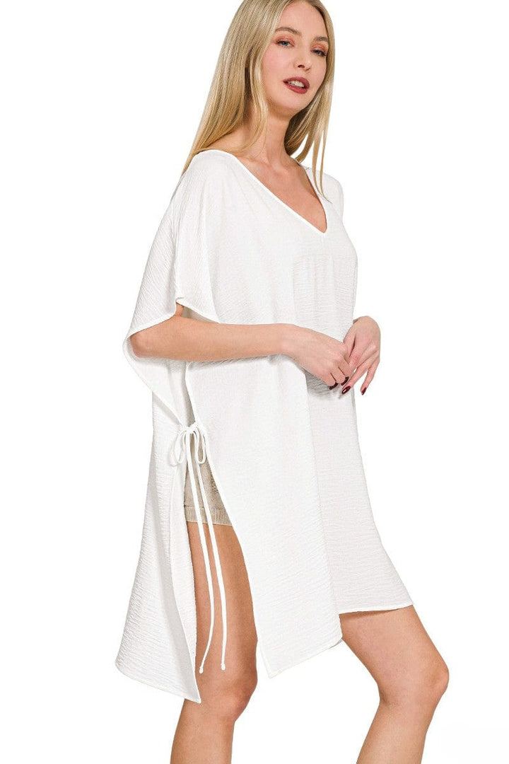 Zenana Woven Air Flow Tie Side Cover Up