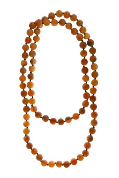 38" 10MM Genuine Stone Beaded Necklace