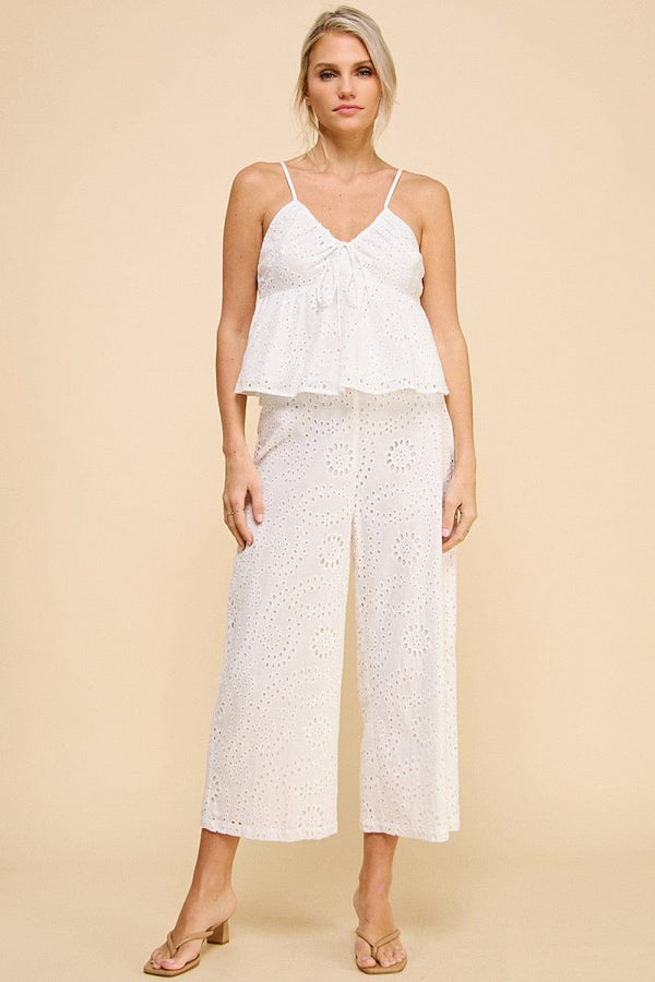 Allie Rose Eyelet Culottes with Side Zipper
