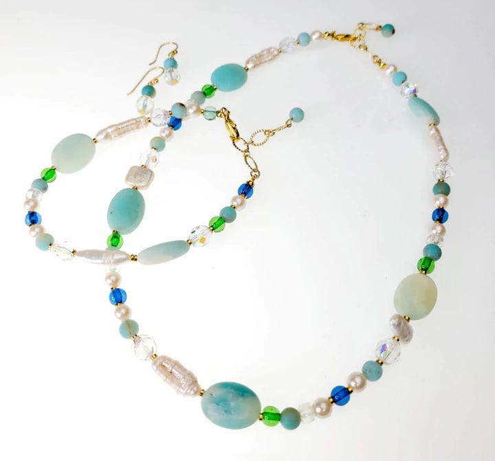 Amazonite and Multi Color Bead Necklace