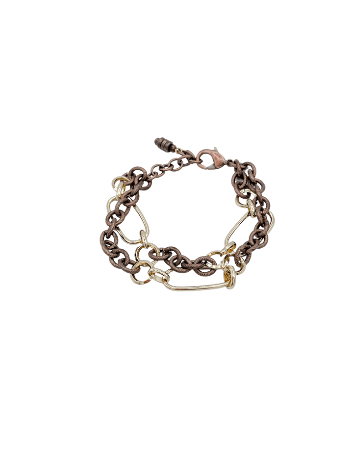 Antoinette Bracelet Handmade with Gold and Bronze Plated Chain
