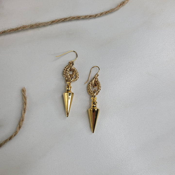 Astra Earrings Handmade with Gold Plated Chain and Vintage Charm
