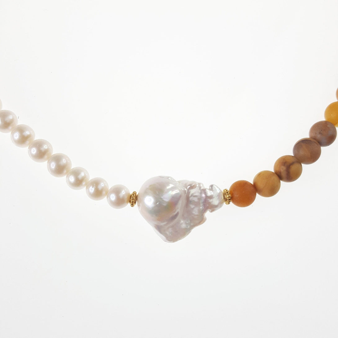 Asymmetrical Necklace with Baroque Pearl