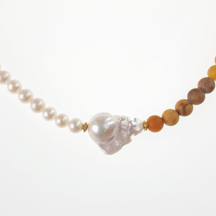 Asymmetrical Necklace with Baroque Pearl