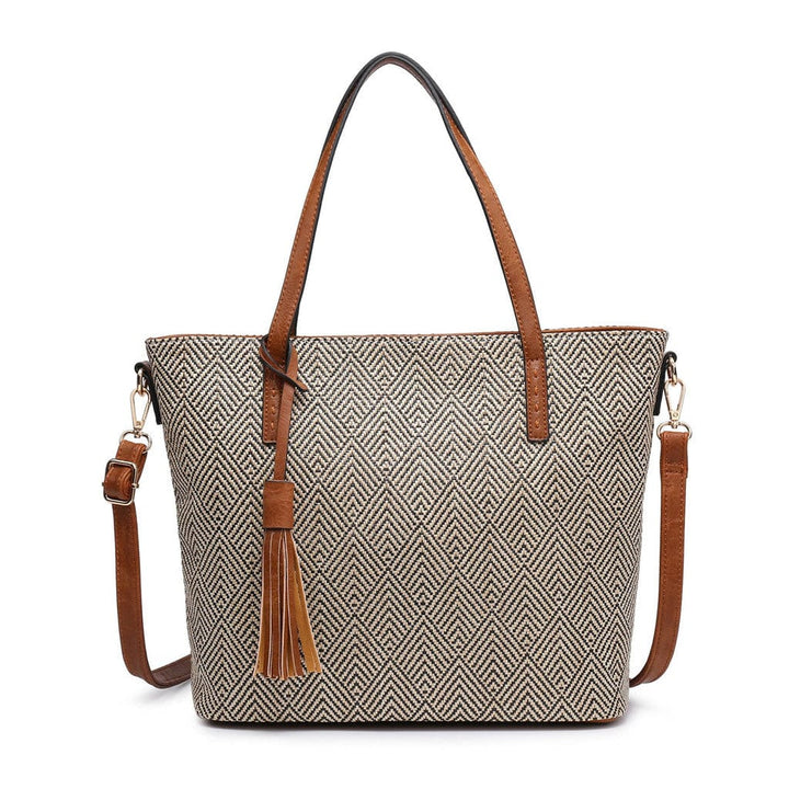 August Two Tone Natural Tote