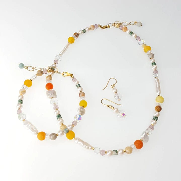 Beaded Earrings from Multi Color Necklace and Bracelet Set