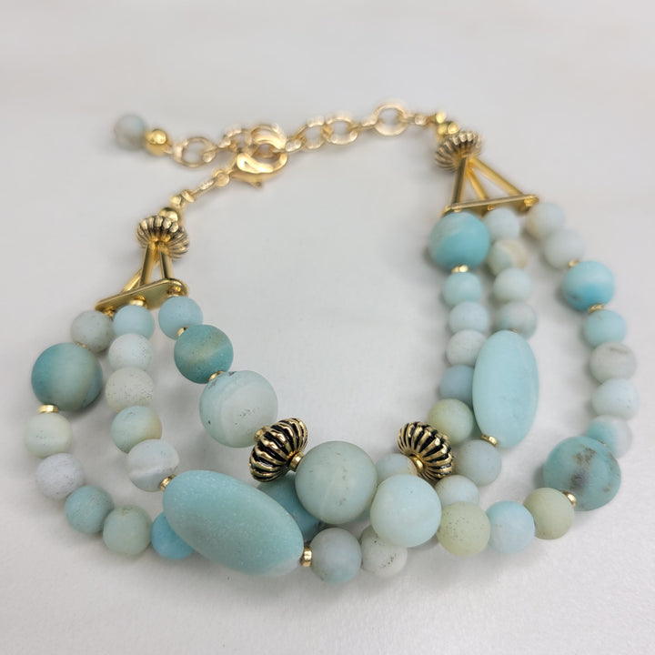 Blue Echo Bracelet Handmade with Amazonite Beads
