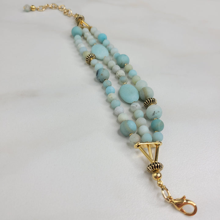 Blue Echo Bracelet Handmade with Amazonite Beads