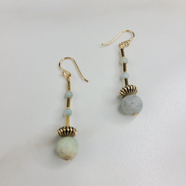 Blue Echo Earrings Handmade with Amazonite Beads