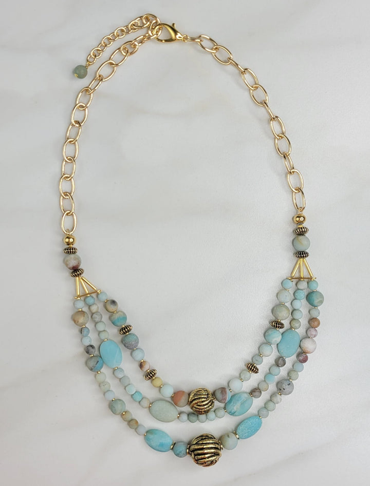 Blue Echo Necklace Handmade with Amazonite Beads