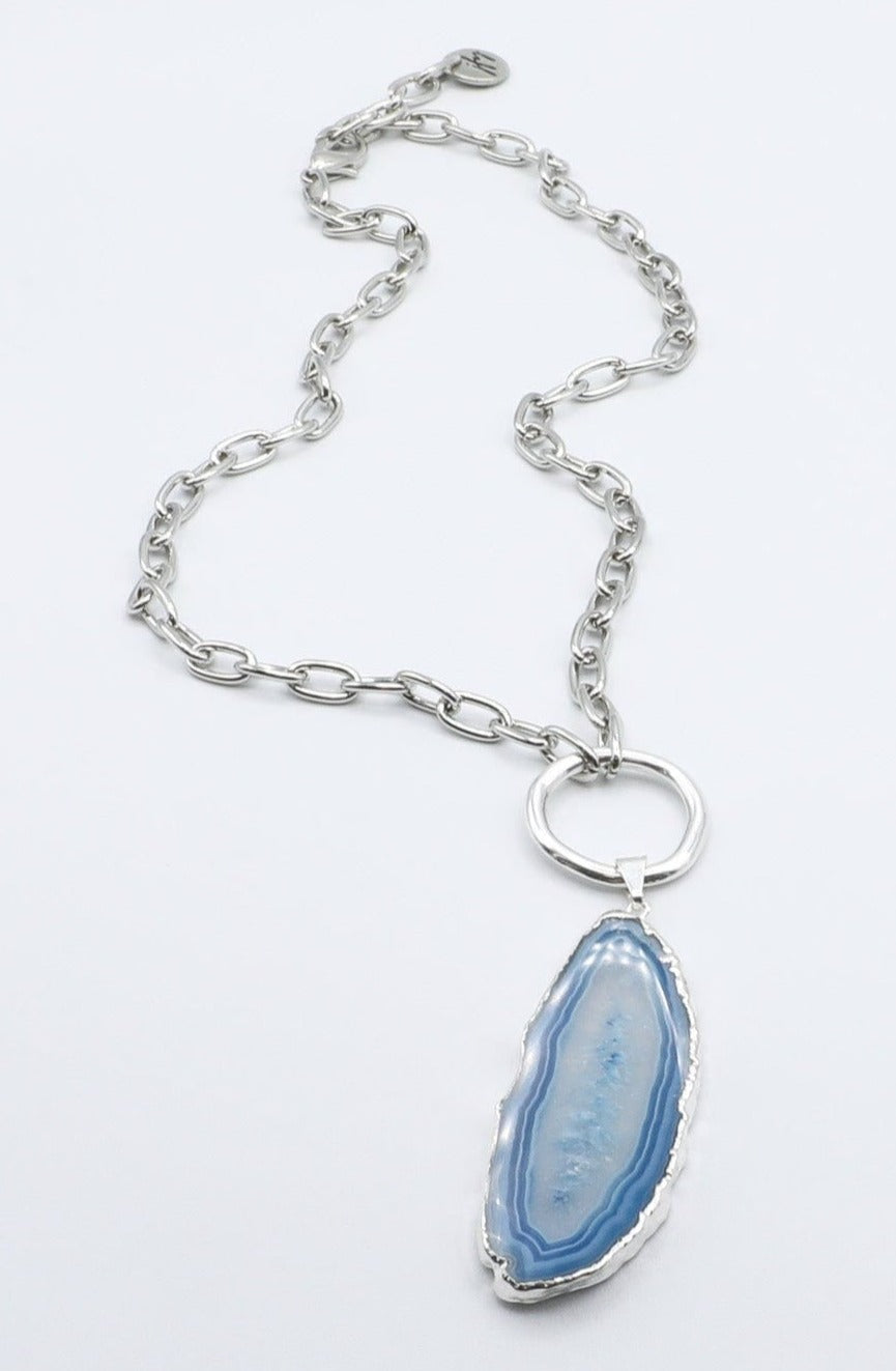 Blue on sale geode necklace