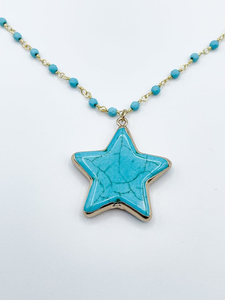 Blue Star Pendant on Blue and Gold