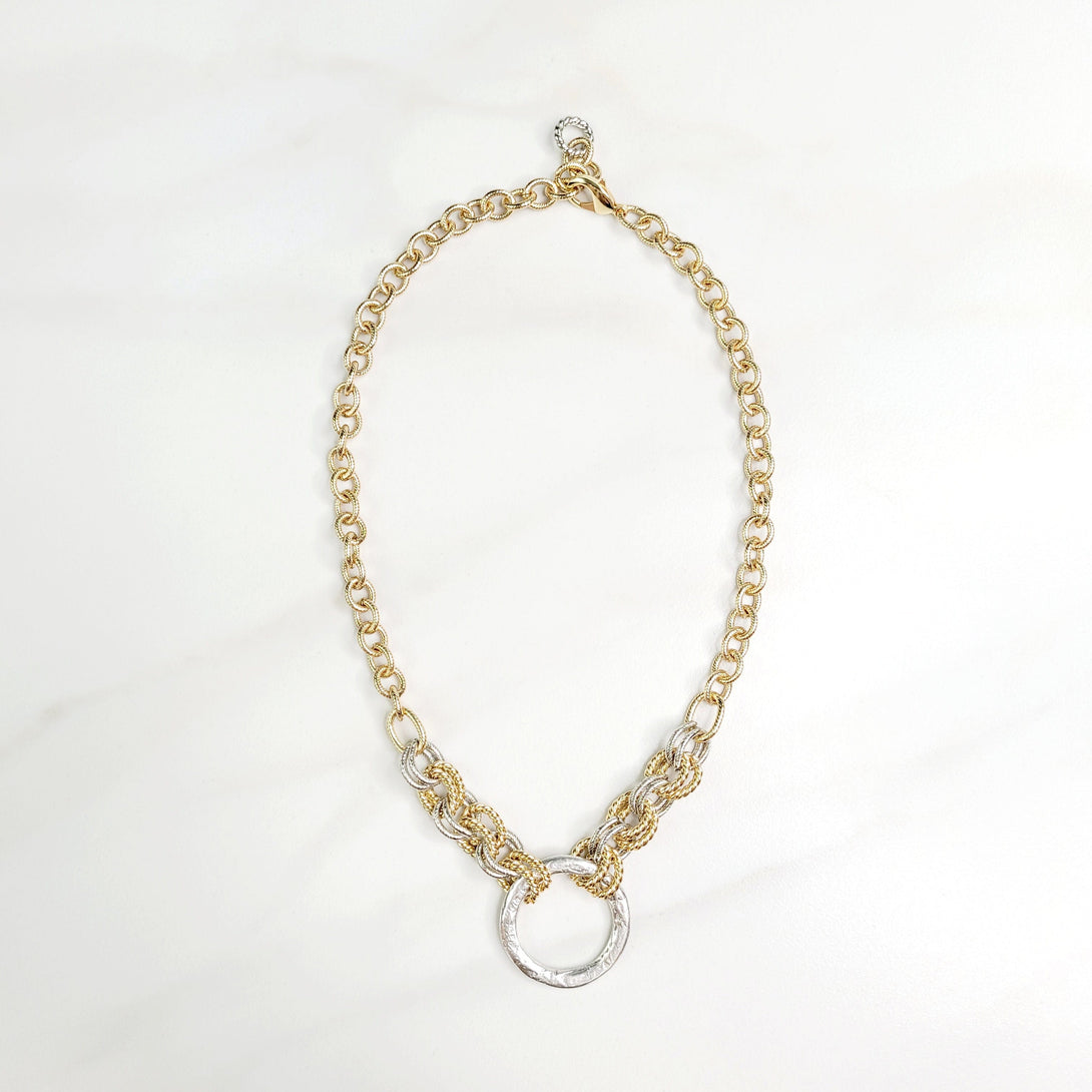 Bodhi Chain Necklace with Silver Plated Connector Ring