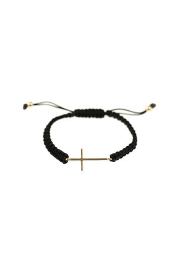 Braided Adjustable Bracelet with Cross