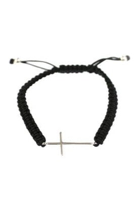 Braided Adjustable Bracelet with Cross