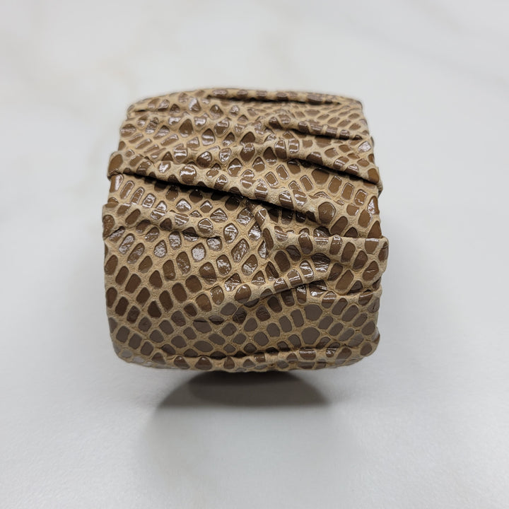 Cassini Vintage Snake Skin Print Crinkle Cuff