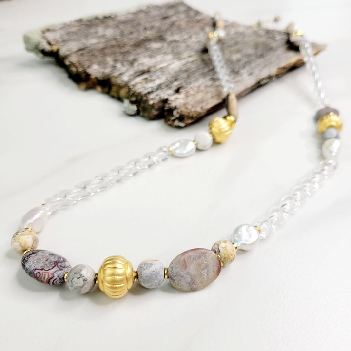 Cassiopeia Constellation of Vintage and Natural Elements Necklace