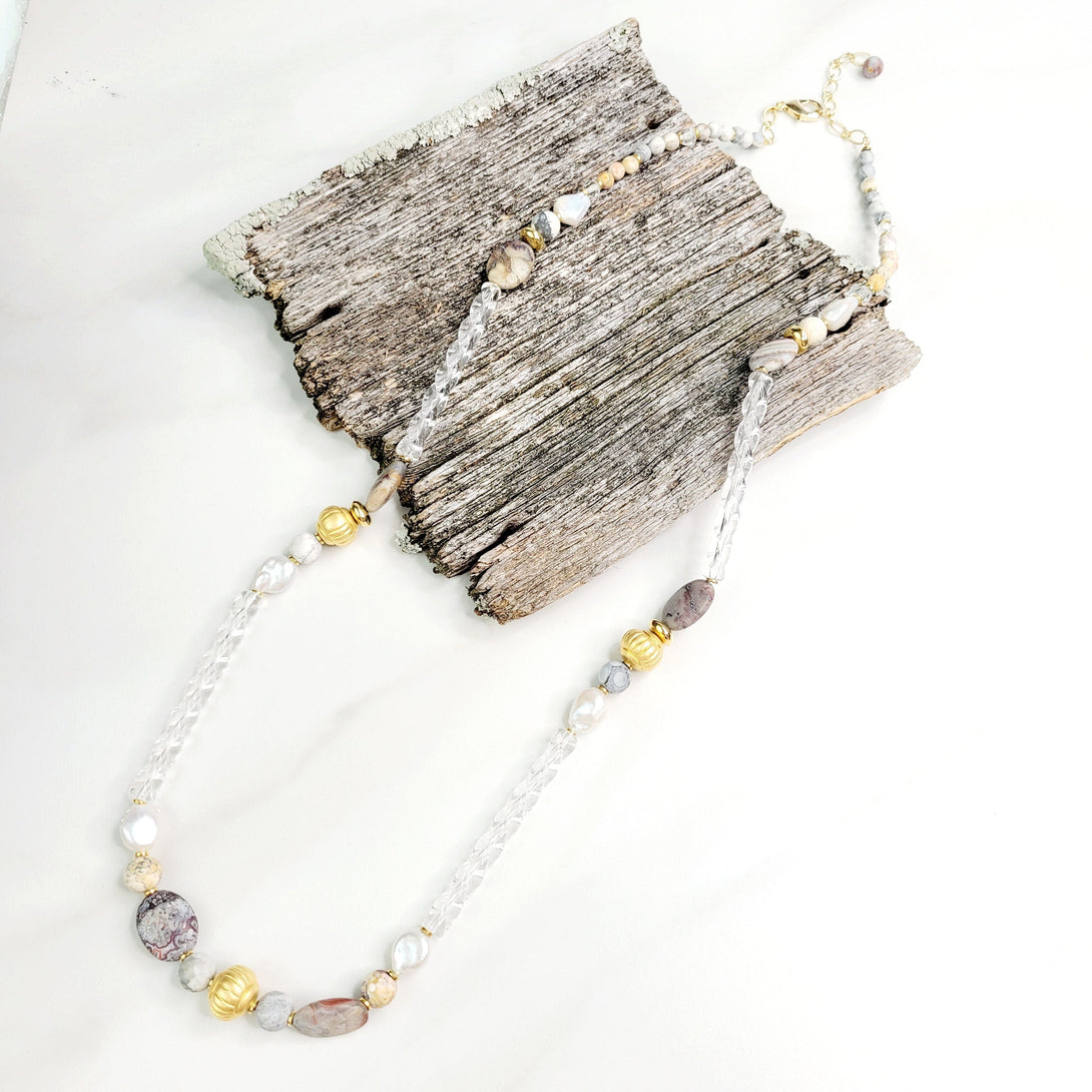 Cassiopeia Constellation of Vintage and Natural Elements Necklace