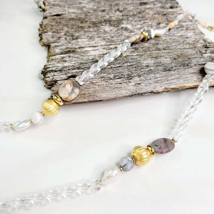 Cassiopeia Constellation of Vintage and Natural Elements Necklace