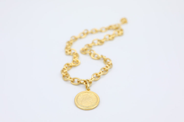 Chain Necklace with Italian Coin Charm