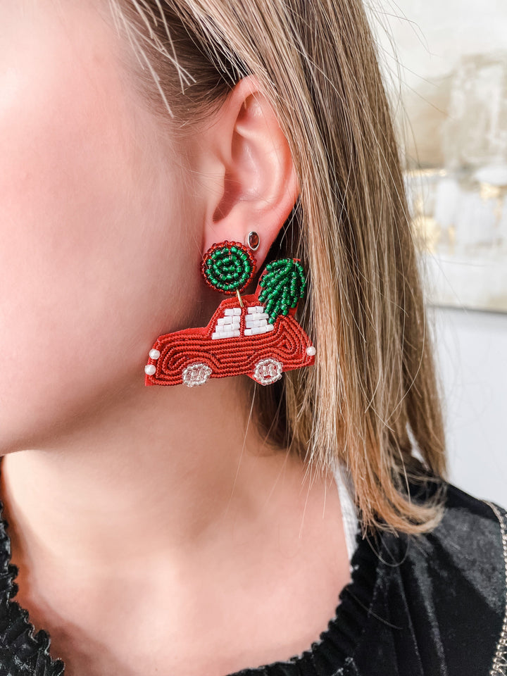 Christmas Theme Bead Earrings