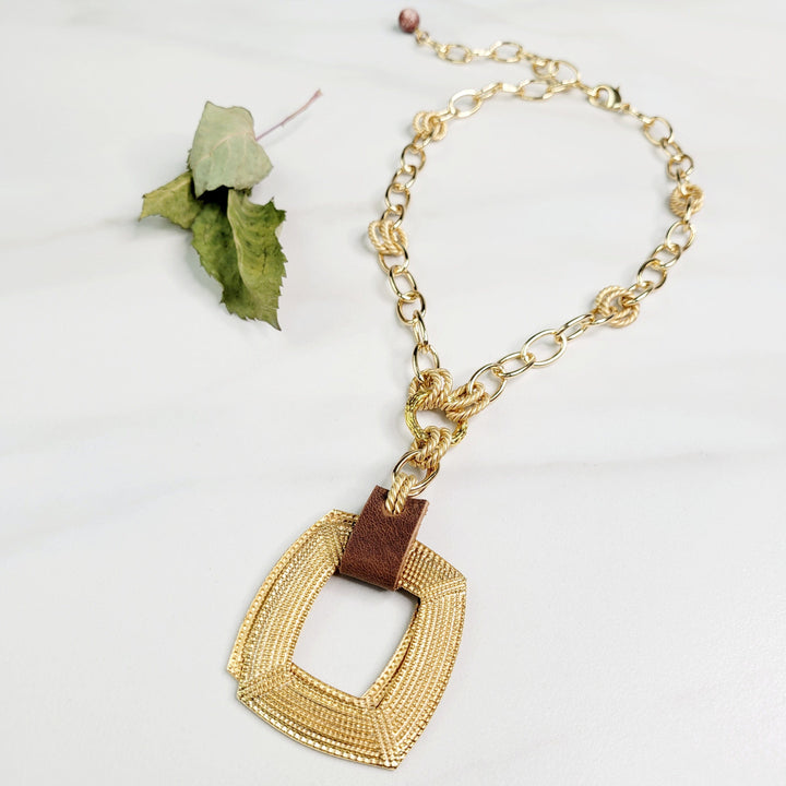 Cymbeline Necklace with Vintage Square Pendant