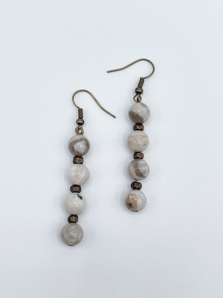 Dangle Earrings for Women 2.5" Long with Genuine Stones
