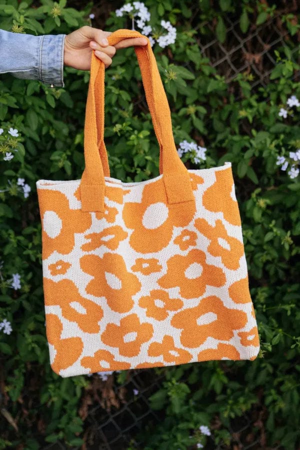 Davi & Dani Orange Floral Printed Handbag