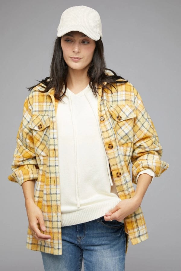 Davi & Dani Plaid Button Down Long Sleeve Jacket