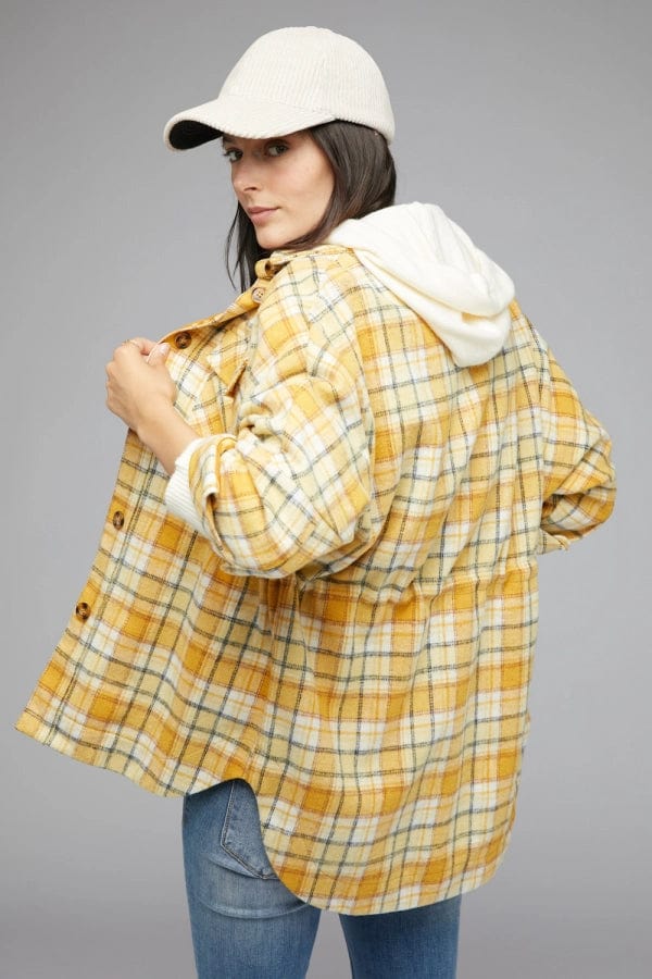 Davi & Dani Plaid Button Down Long Sleeve Jacket