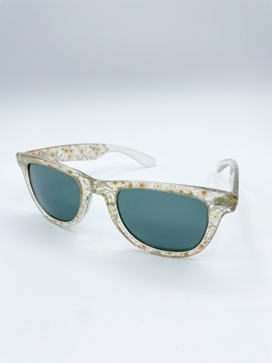 French Vintage Floral Wayfarer Style Sunglasses
