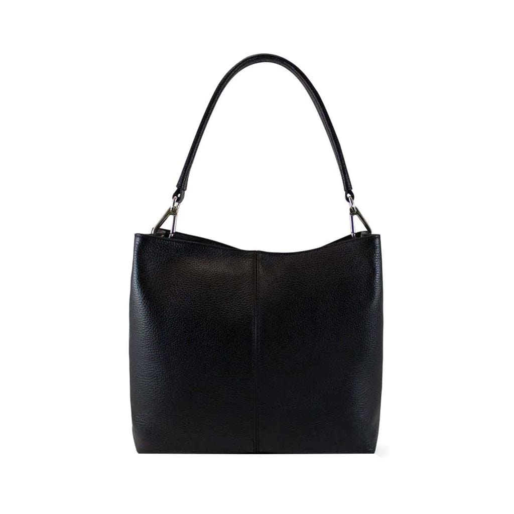 Genuine Leather Classic Bucket Typo Shoulder Handbag
