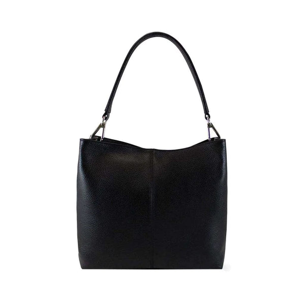 Genuine Leather Classic Bucket Typo Shoulder Handbag
