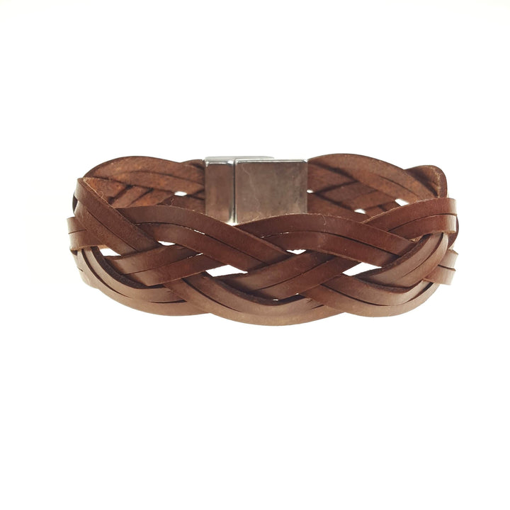 Genuine Leather Large Braided Bracelet