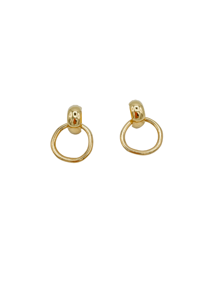 Gold Hoop Earring with Gold Accent