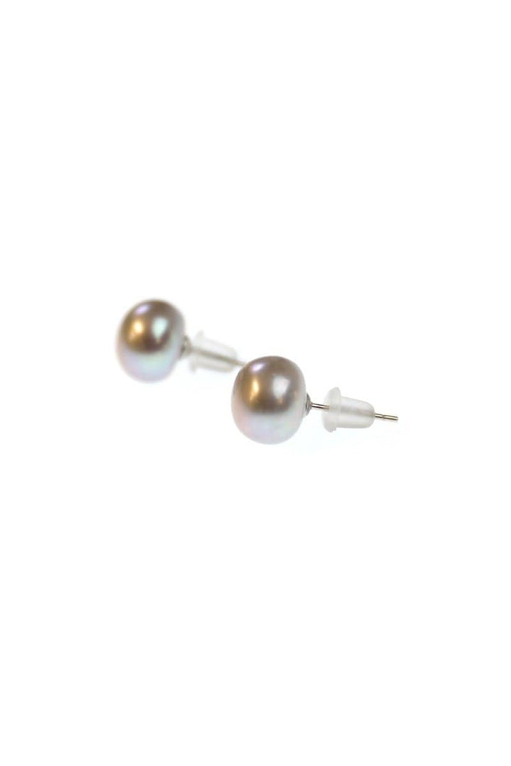 Grey Pearl Stud Earrings