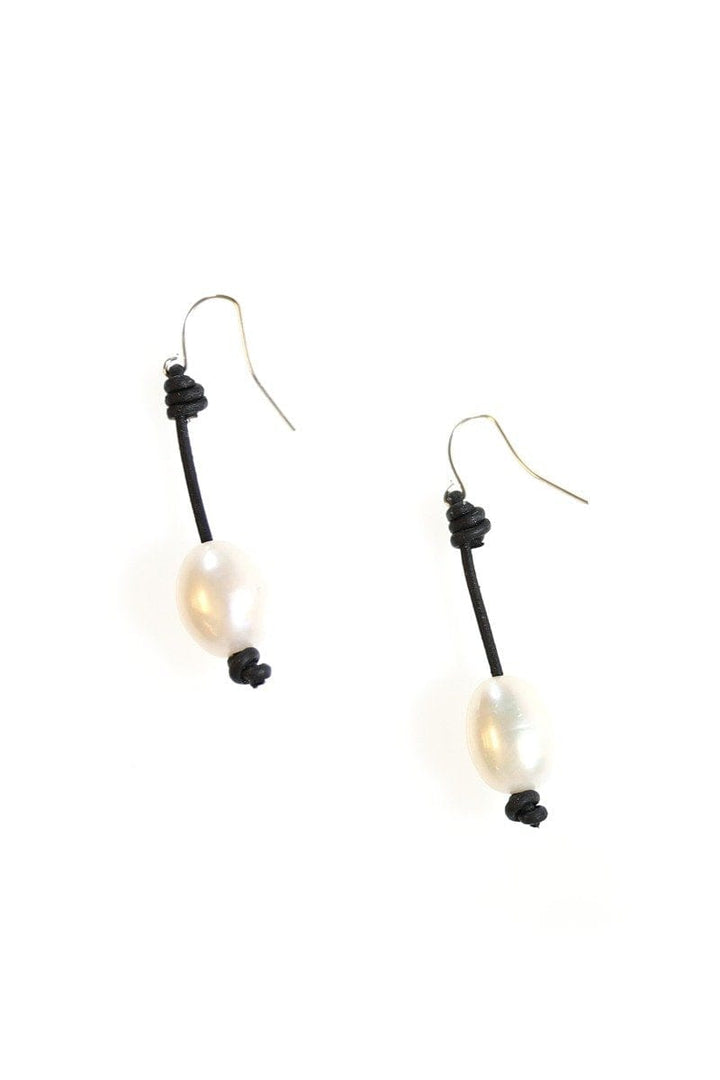 Handmade White Pearl Long Drop Earrings